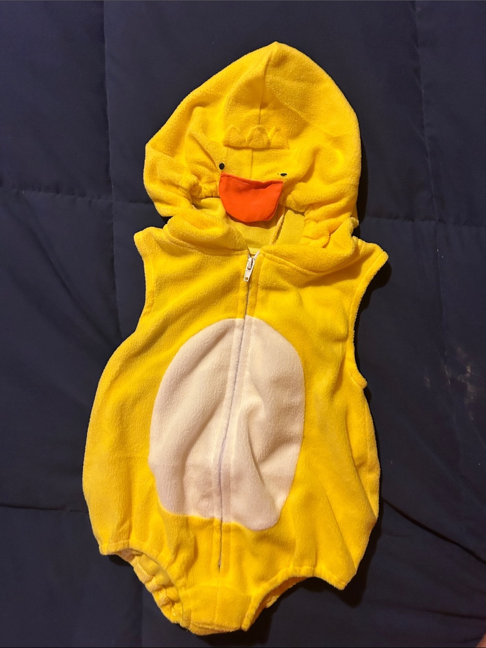 Yellow Duckling Fleece Baby Costume Romper